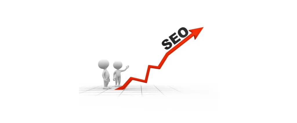 SEO growth with upward arrow and figures