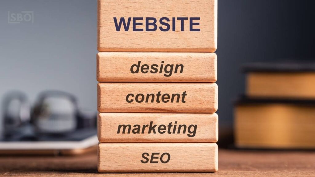 Website design, content, marketing, SEO building blocks