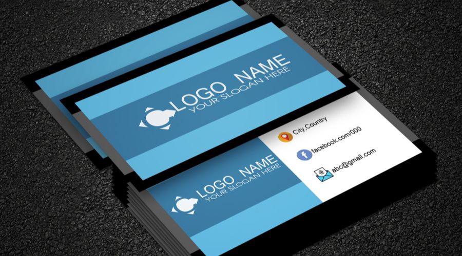 Blue-and-white-business card-design-template.