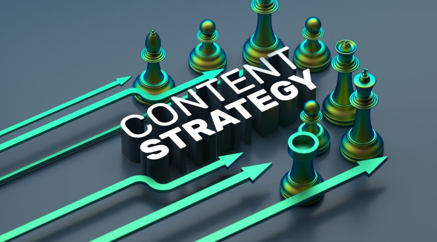 Chess pieces representing content strategy.