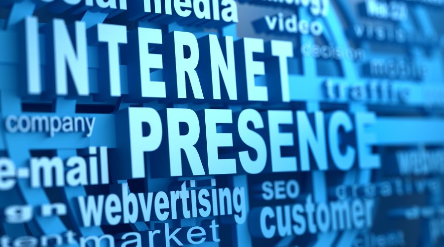 Internet presence and SEO keywords concept