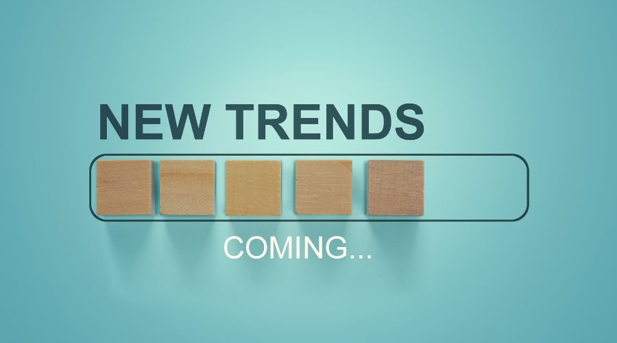 New trends loading bar on blue background.