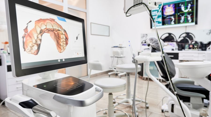 Modern dental clinic with digital imaging equipment