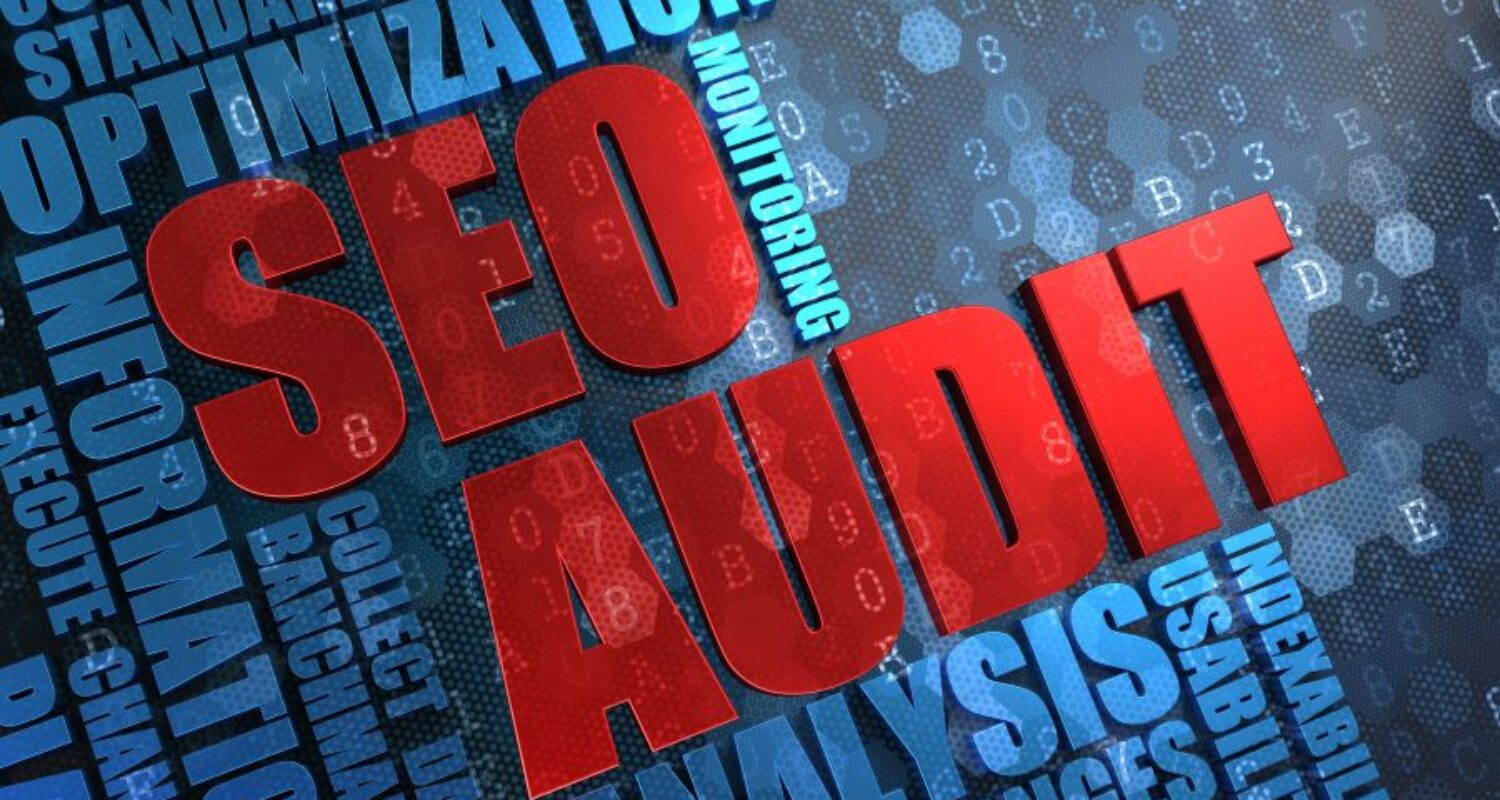 SEO audit concept with keywords background