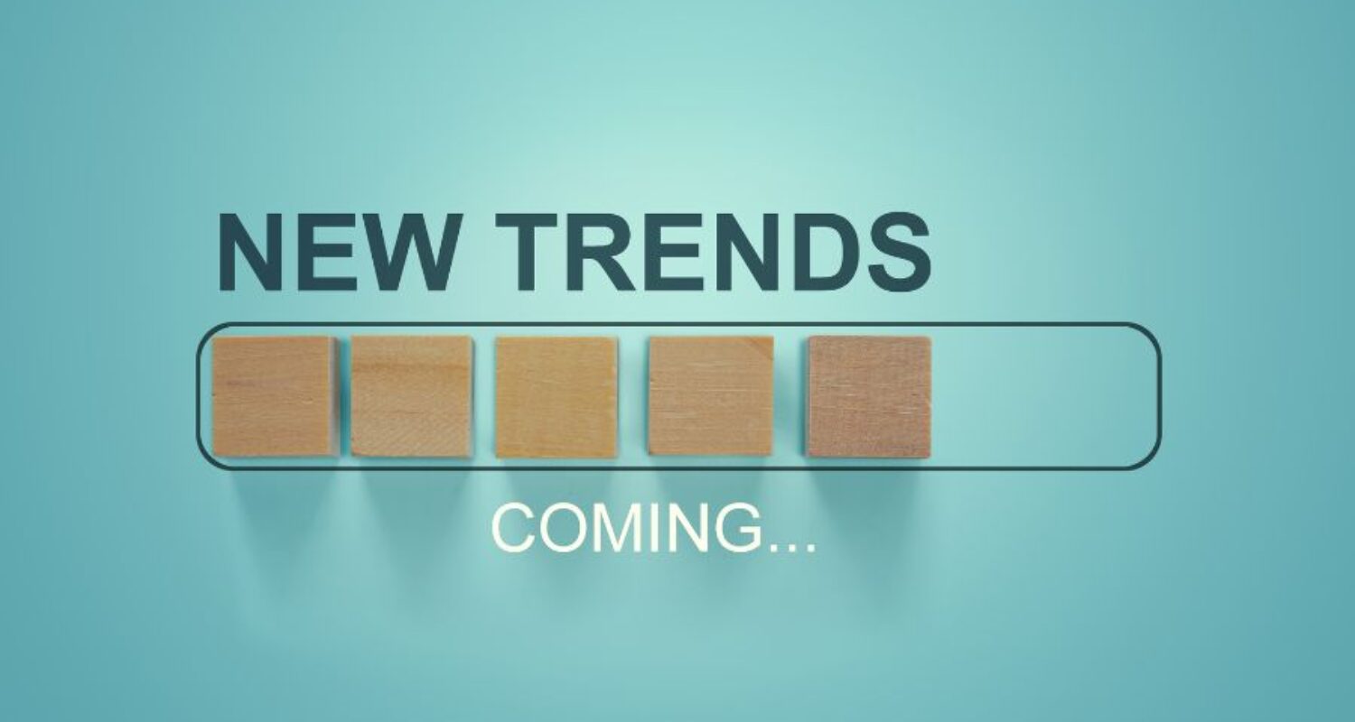 New trends loading bar on blue background.